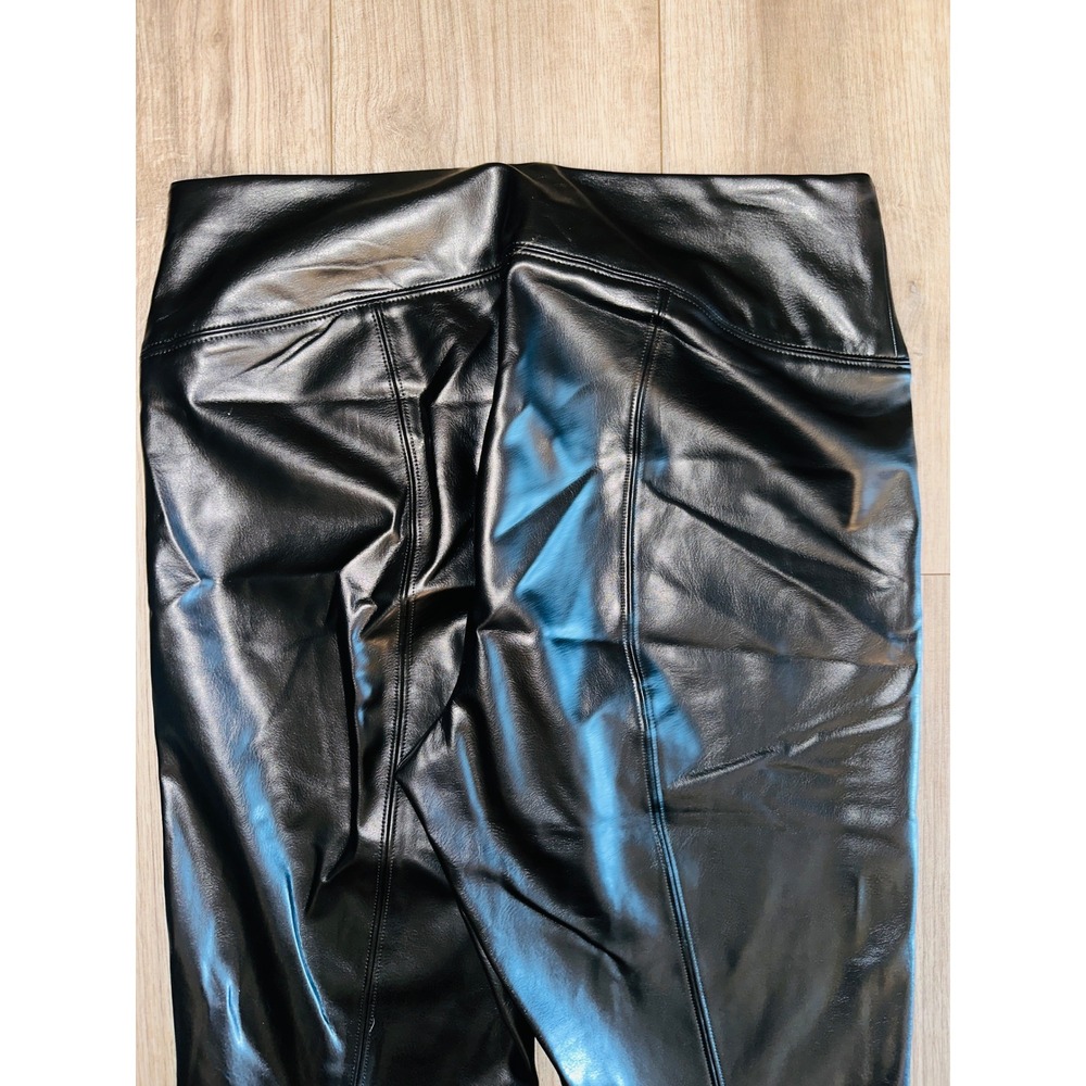 WB6 White House Black Market WHBM Faux Leather Leggings High Waist Size 12 - Picture 4 of 6